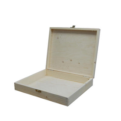 High quality Luxury large unfinished wooden box with small lock