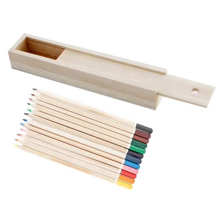 Wholesale muti-function sliding wooden pen gift display box