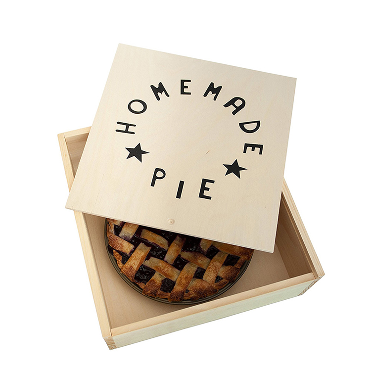 Reusable wooden pie cake dessert box bread storage box