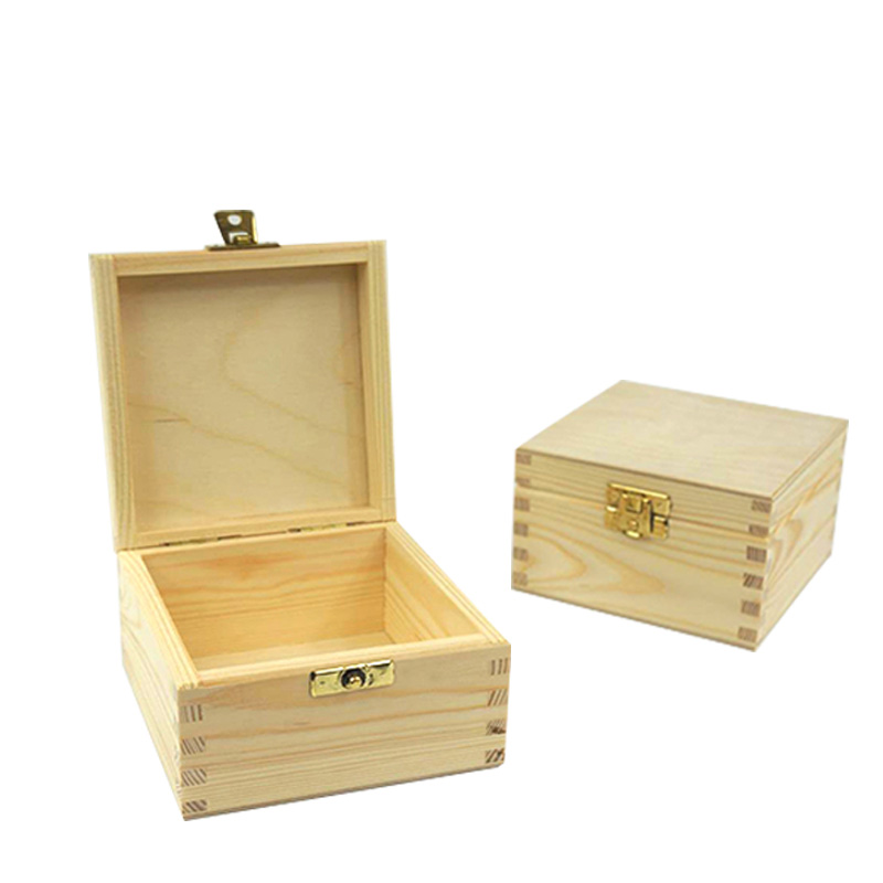 2020 new design unfinished raw bamboo wooden box with lock