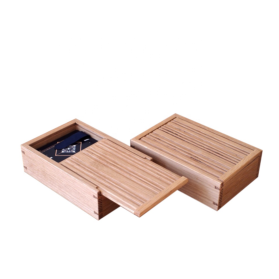 Decorative craft small wooden sliding lid box for business card
