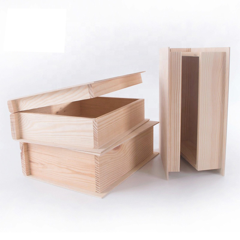 HandmadeModern style simple Cheap Unfinished Wooden Book Box