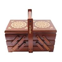 Customized craft modern folding sewing wood storage box