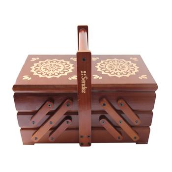 Customized craft modern folding sewing wood storage box