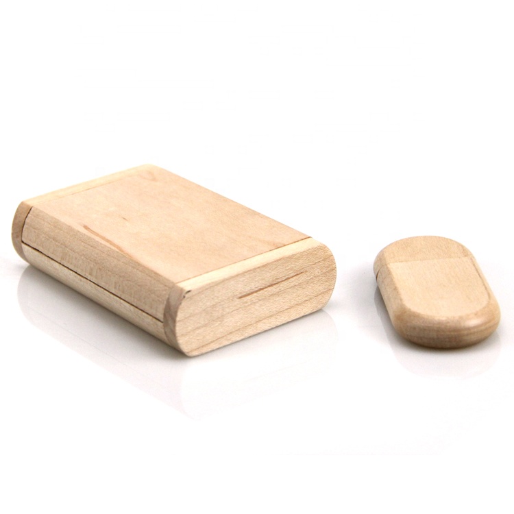 Custom Modern Design Maple Wood Environmental 16 32 64 GB USB with Wooden Box