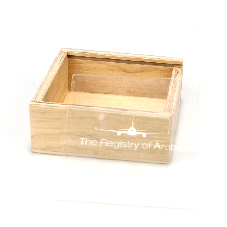 small natural wooden sliding lid packaging box wooden display boxes with cover