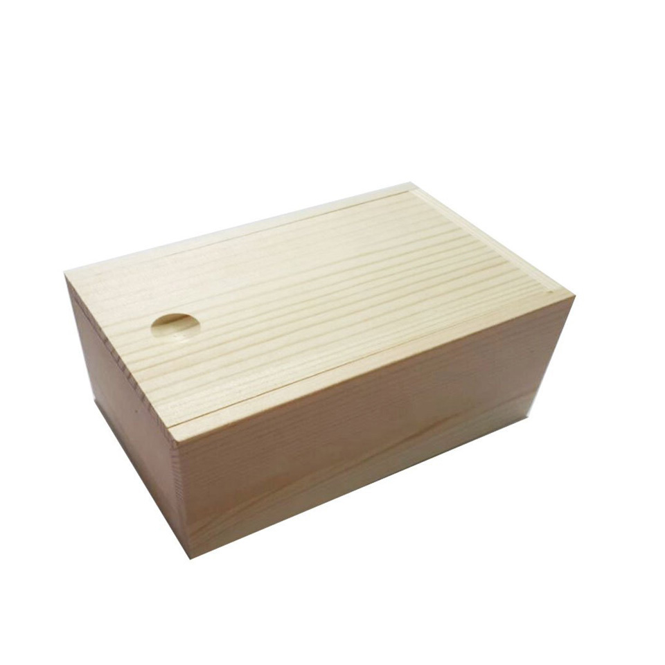 Cheap pine wood Plywood Wood Gift Box with Custom Slide Lid