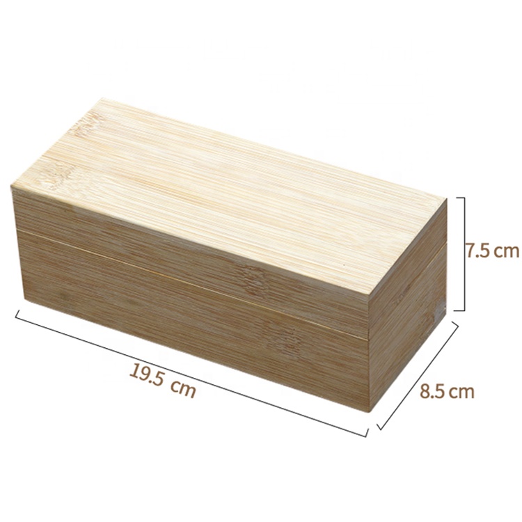 multifunctional small natural bamboo gift packaging box 19.5x8.8x7.5cm