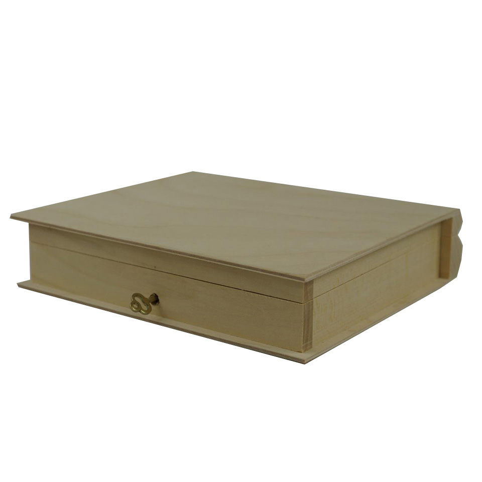 Hot sale Customized fancy custom wood book shape storage box wooden book box