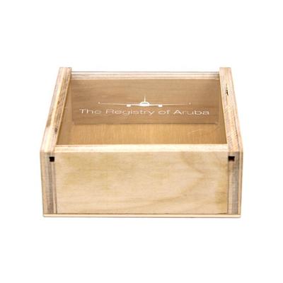 Environmental unfinished small polish wooden recipe boxes with slide top