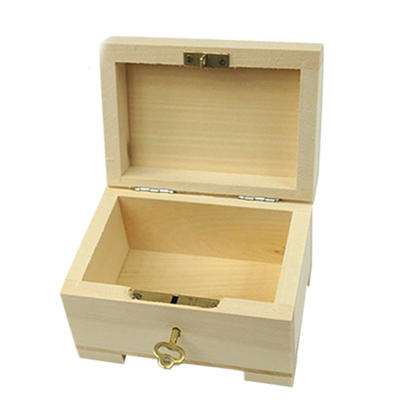 Packaging storage simple useful unfinished Wooden gift box with padlock