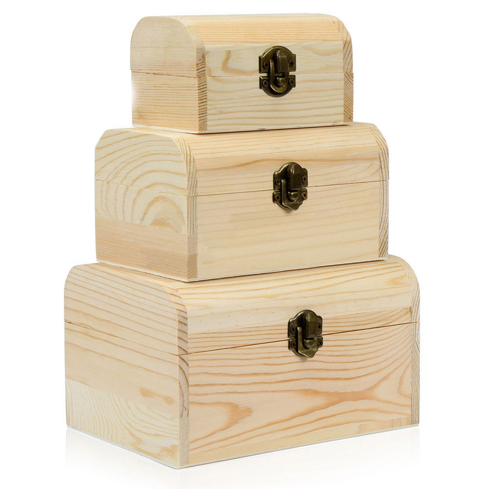 Low price wooden keepsake wedding card boxes for giftwith lock