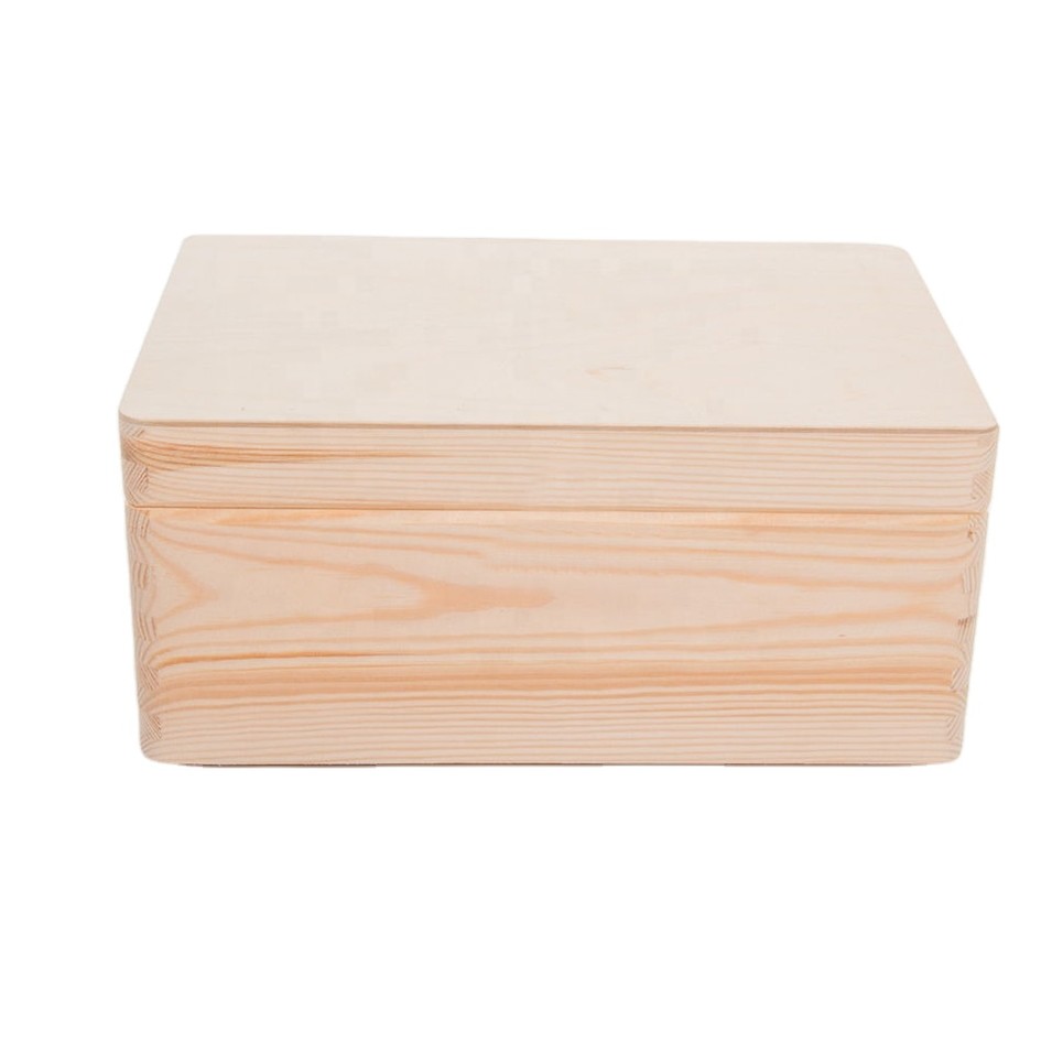 Hot sale customized unfinished decorative storage wooden packing box