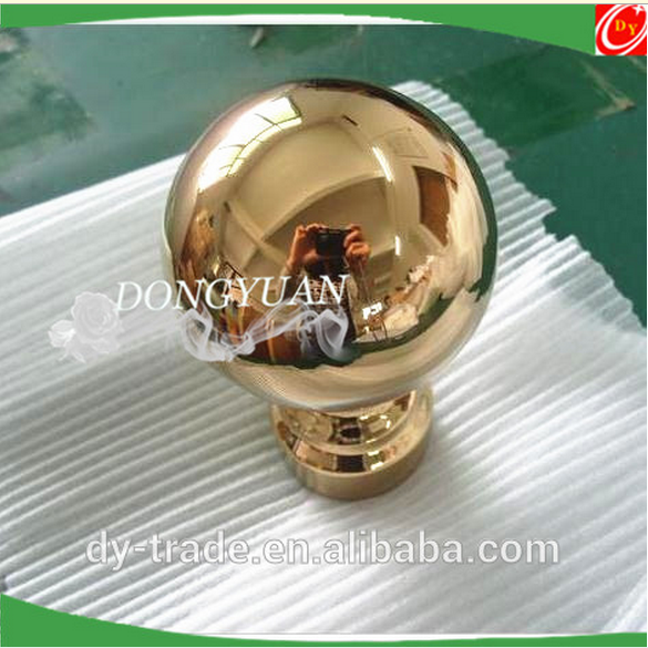 Golden stainless steel handrail/railing hollow top ball