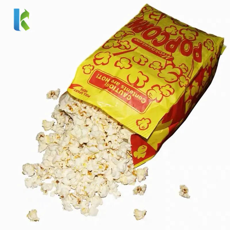 Microwave Custom Paper Large Greaseproof Logo Wholesale Printed New Design Craft Paper Popcorn Bag