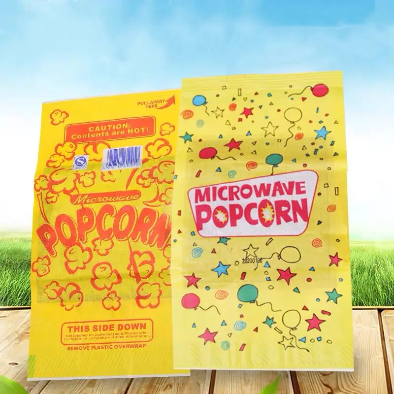 packaging craft sealable microwave paper bag with logo print craft paper popcorn bag