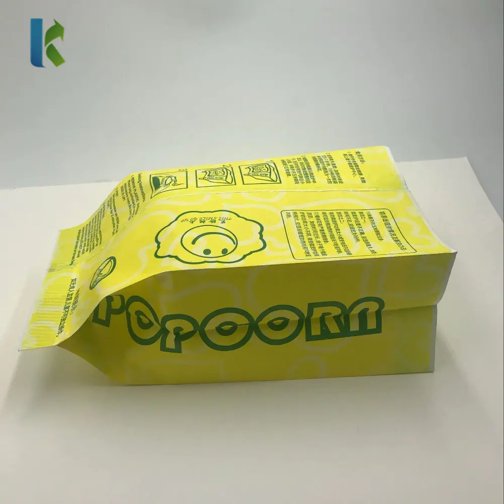 Large Microwave Paper Greaseproof Wholesale Logo Custom Printed New Design Craft Paper Popcorn Bag