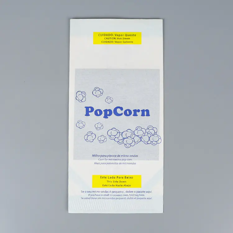Directly Factory Custom Logo Print Kraft Greaseproof Microwave Popcorn Packaging Paper Bag