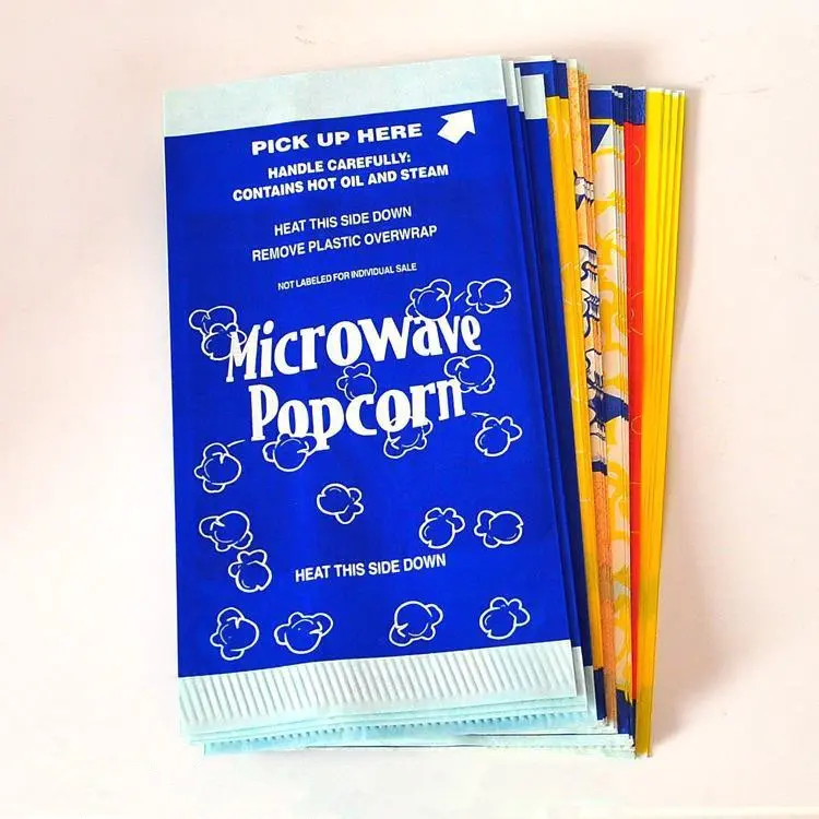 Directly Factory Custom Logo Print Kraft Greaseproof Microwave Popcorn Packaging Paper Bag