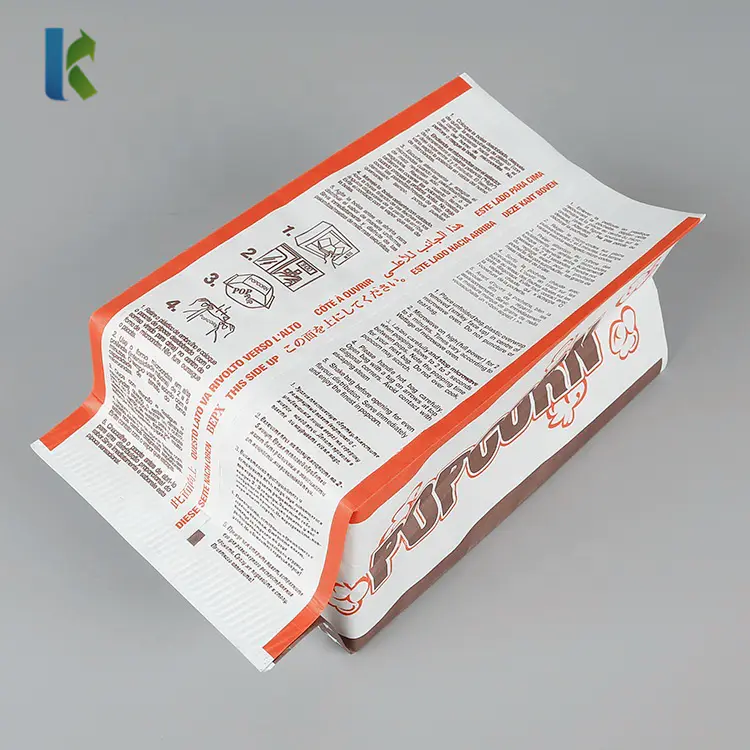Logo Packaging Printed Paper New Design Bulk Large Sealable Wholesale Bags For Popcorn Greaseproof