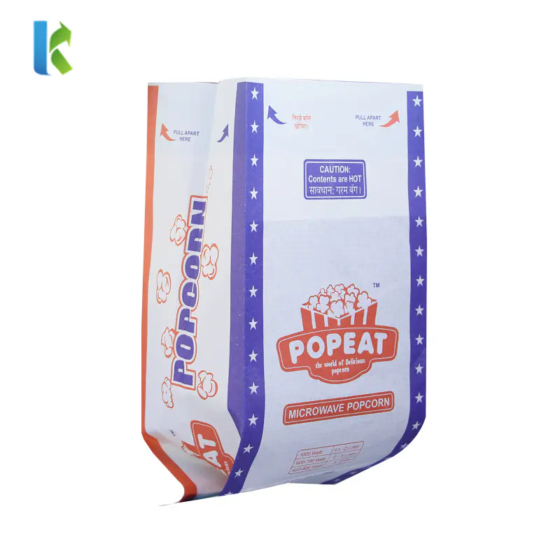 Para Microondas Microwaveable Large New Paper Popcorn Bag Greaseproof Logo CornSealable Bolso Wholesale