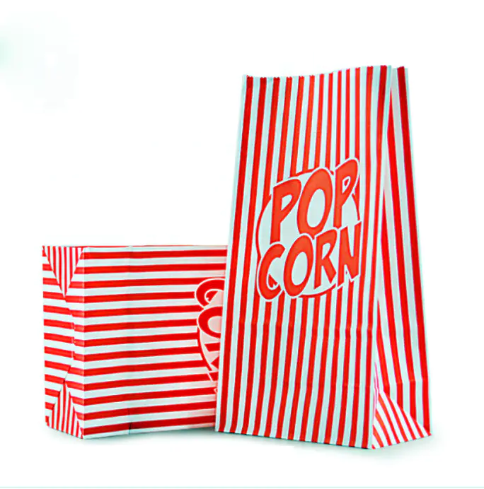 Wholesale Biodegradable Printing Bags FoodKraft Popcorn Bag