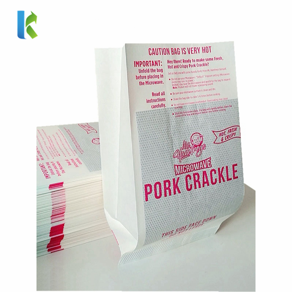 Design Large Paper Microwave Printed Sealable Greaseproof Logo Bulk Pop Corn Bags Custom Wholesale New