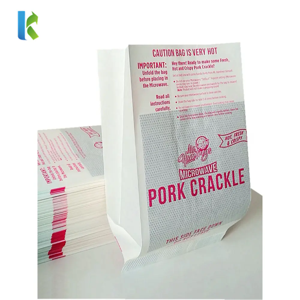 Design Large Paper Microwave Printed Sealable Greaseproof Logo Bulk Pop Corn Bags Custom Wholesale New