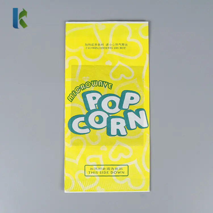 Bulk Greaseproof Packaging Large Logo New Design Popcorn Printed Sealable Wholesale Paper Bags For bags