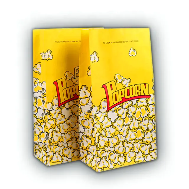 Custom Personalized Logo Printed Food Grade Kraft Brown Popcorn Package Pop microwave Corn Paper Bags