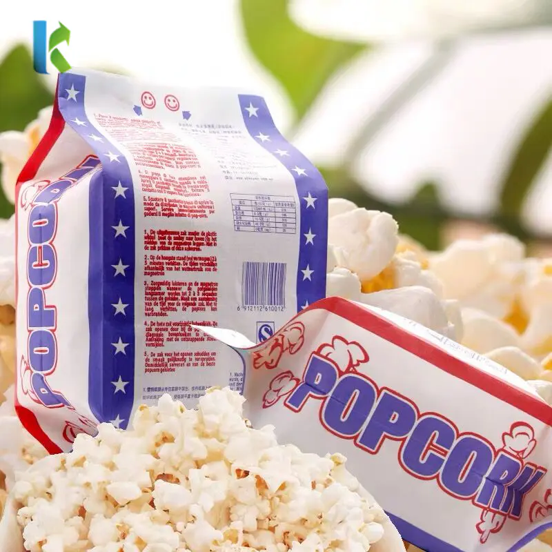 Corn Wholesale Craft Factory Microondas PrintBolso Para Custom Sealable Logo Kraft Popcorn Bags