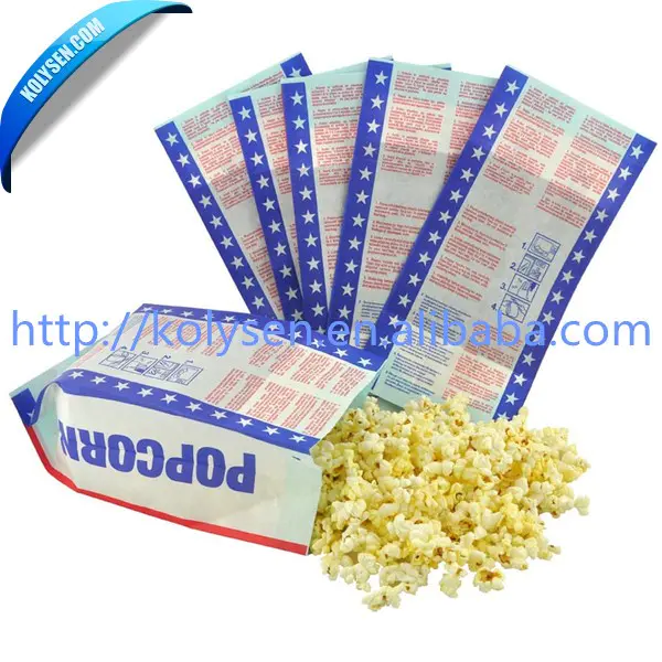 Custom printed food grade heat sealable microwave popcorn kraft paper bags China supplier