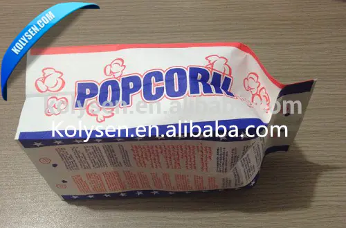 Factory Direct Supply!!! Custom Printed Greaseproof Paper Microwave Popcorn Bag