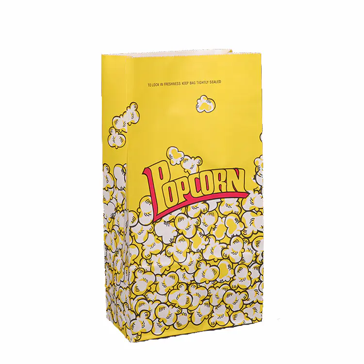 Custom printed square bottom popcorn paper bag