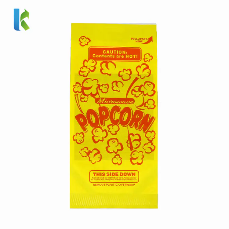 Para Craft Microondas Bolso Print Corn Factory Wholesale Custom Sealable Logo Kraft Popcorn Bags