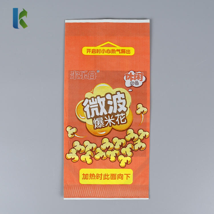 Para Craft Corn Kraft Bolso Custom Wholesale Microondas FactoryLogo Sealable Greaseproof Microwave Popcorn Bag