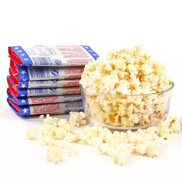 microwaveable greaseproof bulkpaper wholesale logo corn kraft paper bags for popcorn packaging
