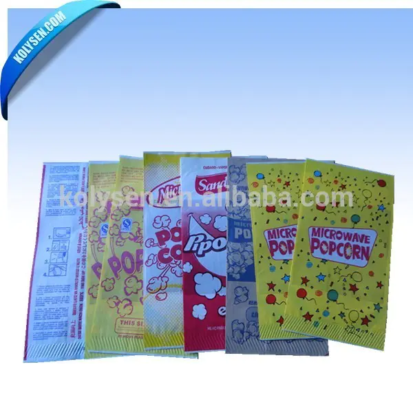 Logo Printing M Shape Microwavable Paper Popcorn Bag