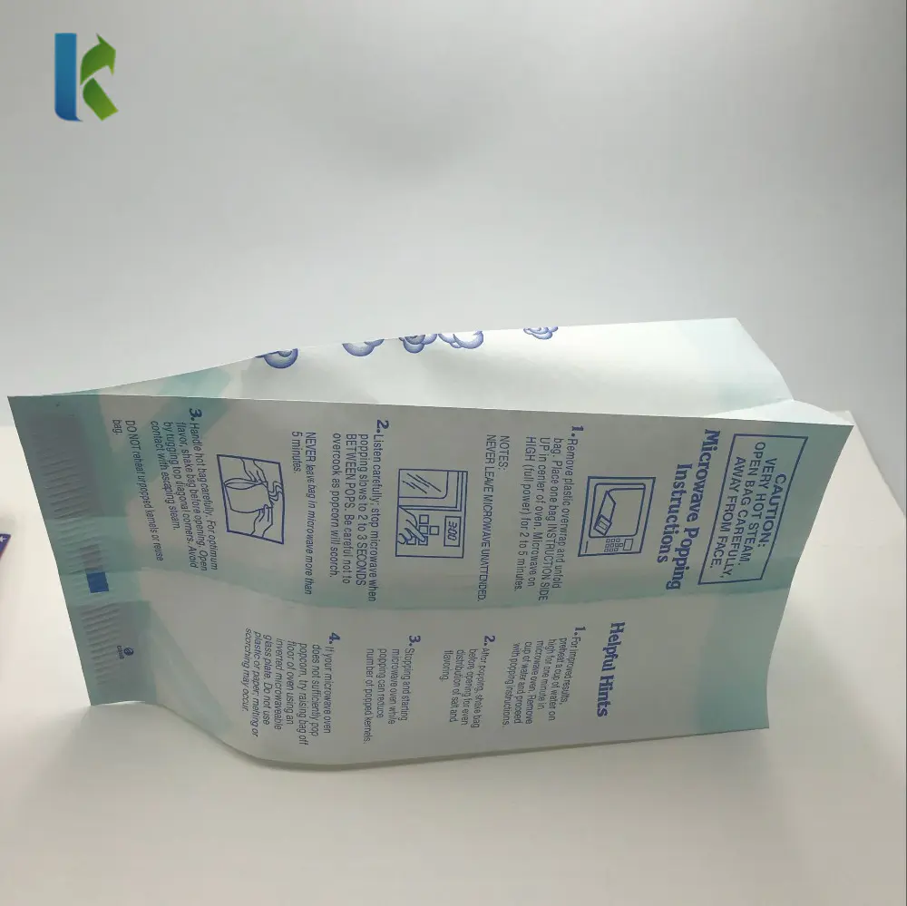 Design GreaseproofFor PopcornPaper NewBags Packaging Bulk Large Logo Printed Sealable Wholesale