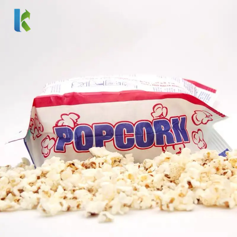 Para Factory Greaseproof Large Corn Logo Microonda Sealable Bulk NewBolso Wholesale Paper Bags For Popcorn Packaging