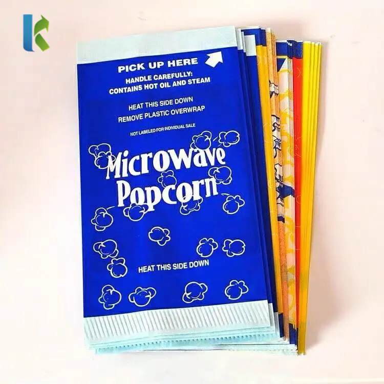 Wholesale Microwave Printed Design Greaseproof Logo Custom paper Sealable New Bulk large bag popcorn