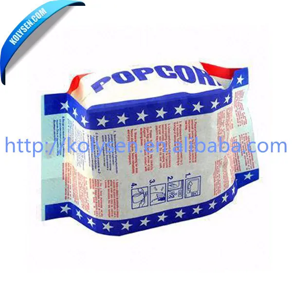Custom printed food grade heat sealable microwave popcorn kraft paper bags China supplier