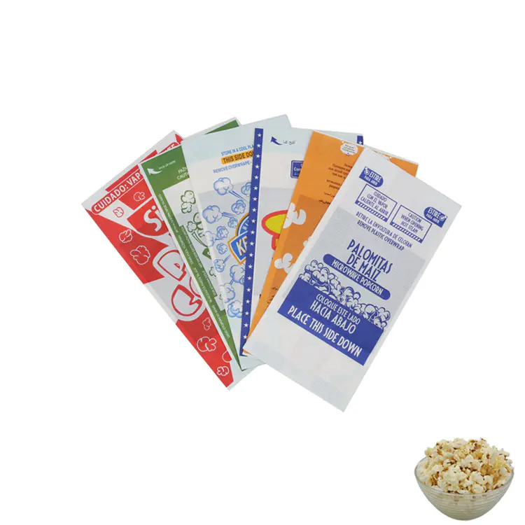white kraft paper microwave use popcorn bag for popcorn packaging