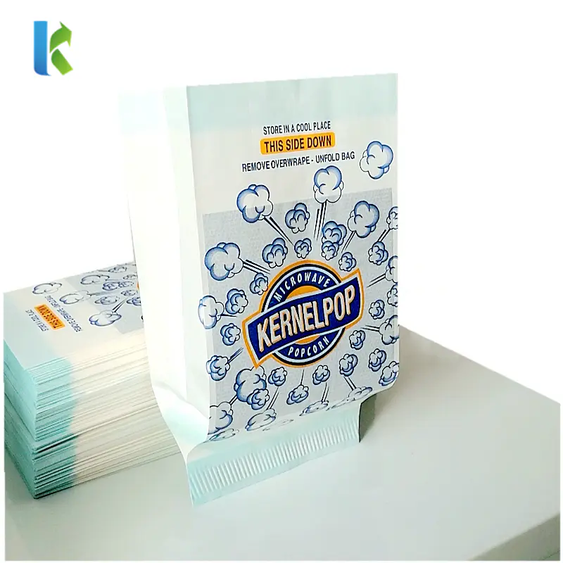Bulk Greaseproof Packaging Large Logo New Design Popcorn Printed Sealable Wholesale Paper Bags For bags