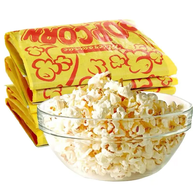 High Quality Food Grade Safe Kraft Paper Packaging Custom Printed Logo Microwave Wholesale Popcorn Bags