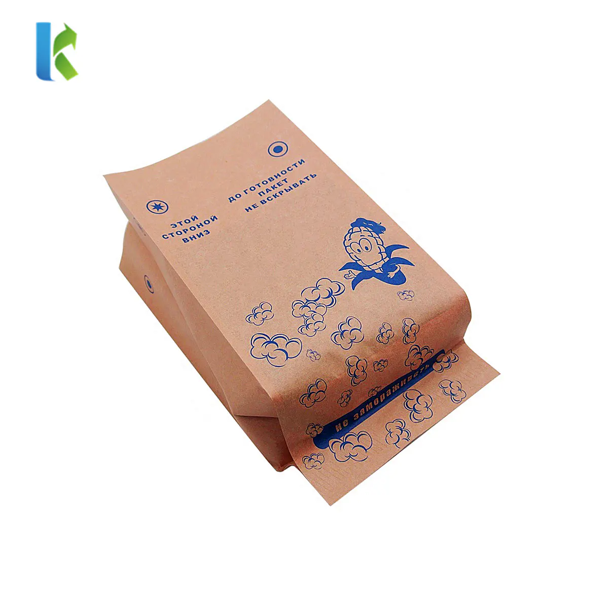 Microwave Greaseproof Custom Paper WholesaleLarge Logo Printed New Design Craft Paper Popcorn Bag