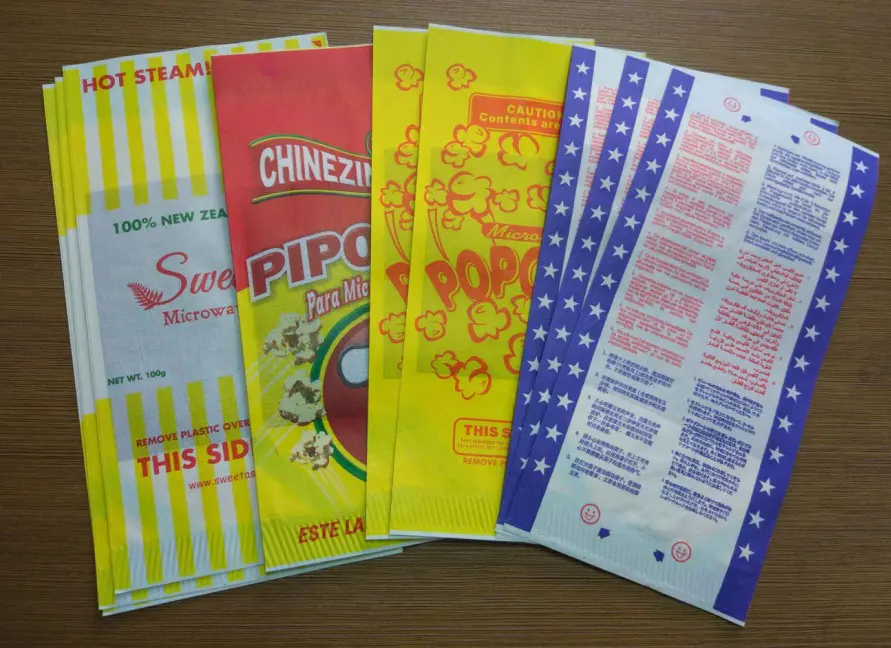 Custom Printed Microwave Popcorn Bag, Popcorn Paper Bag, Microwave Bags for Popcorn