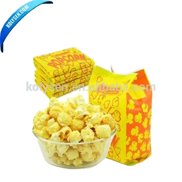 Prime Quality Greaseproof Logo Printing Kraft Paper Microwave Popcorn Bags