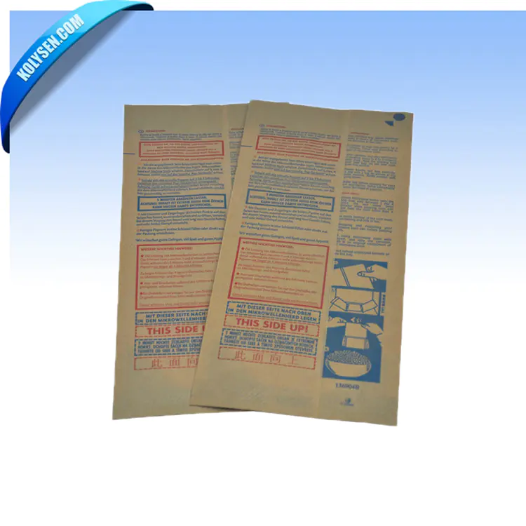 food grade factory direct paper microwave popcorn bags with susceptor film inside