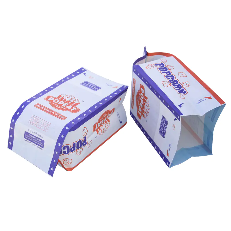 OEM Wholesale Food Grade Custom Printed Logo Kraft Paper Microwave New Bag Packaging For Popcorn